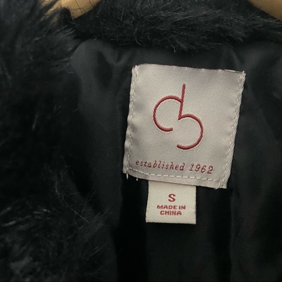 CB Black Quilted Light Puff Faux Fur Vest Sz S - Picture 7 of 9